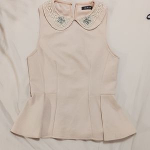 Peplum light pink top
